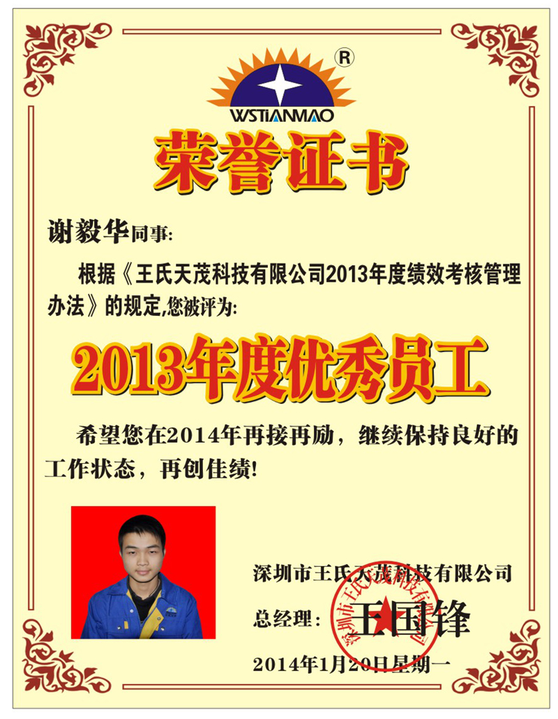 王氏天茂2013年年度员工